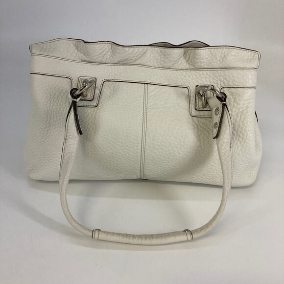 COACH F14686 WHITE AND YELLOW PEBBLEED LEATHER HANDBAG - Picture 3 of 16